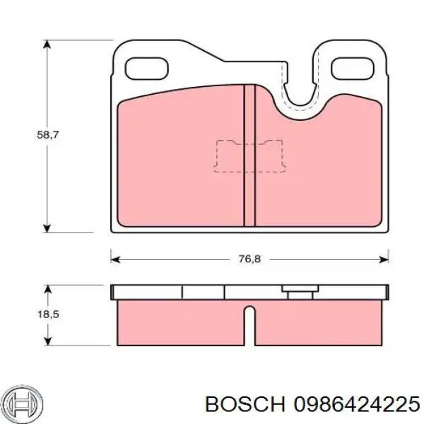 Тормозные колодки Bosch 0986424225