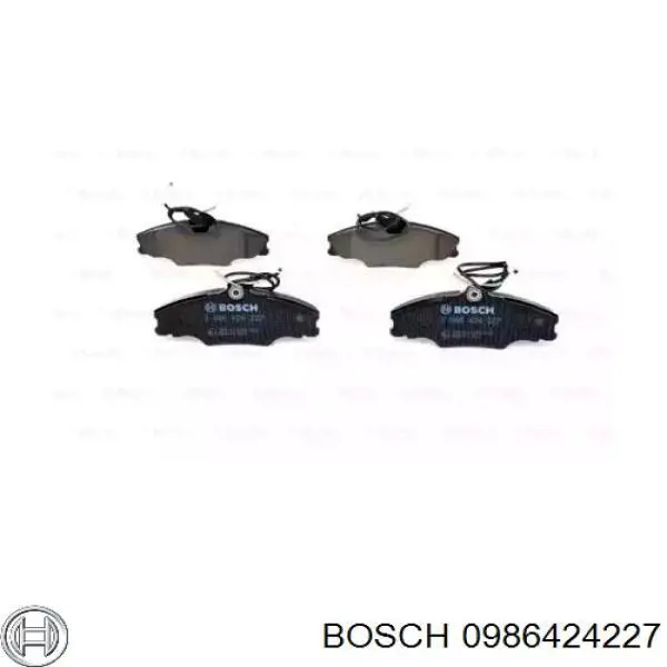 Колодки гальмівні передні, дискові 0986424227 Bosch