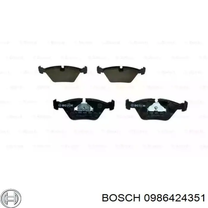 0986424351 Bosch колодки тормозные передние дисковые