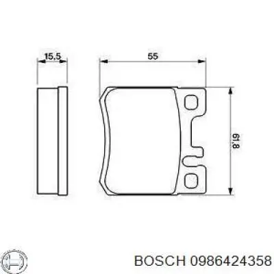 0986424358 Bosch колодки тормозные задние дисковые