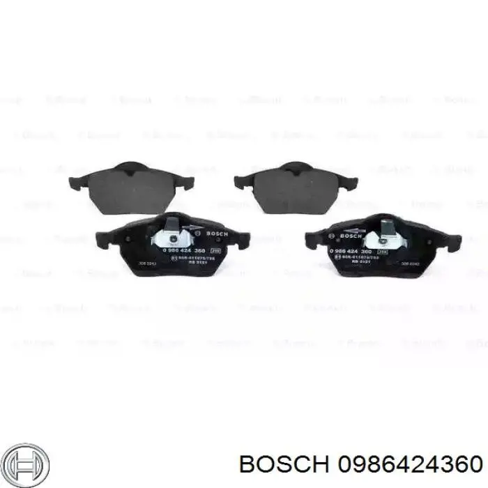 0986424360 Bosch колодки тормозные передние дисковые