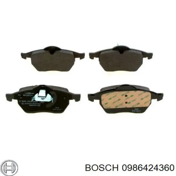 Колодки гальмівні передні, дискові 0986424360 Bosch