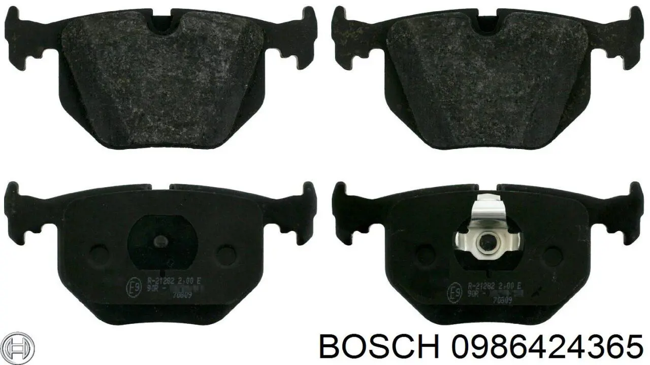 0986424365 Bosch колодки тормозные задние дисковые