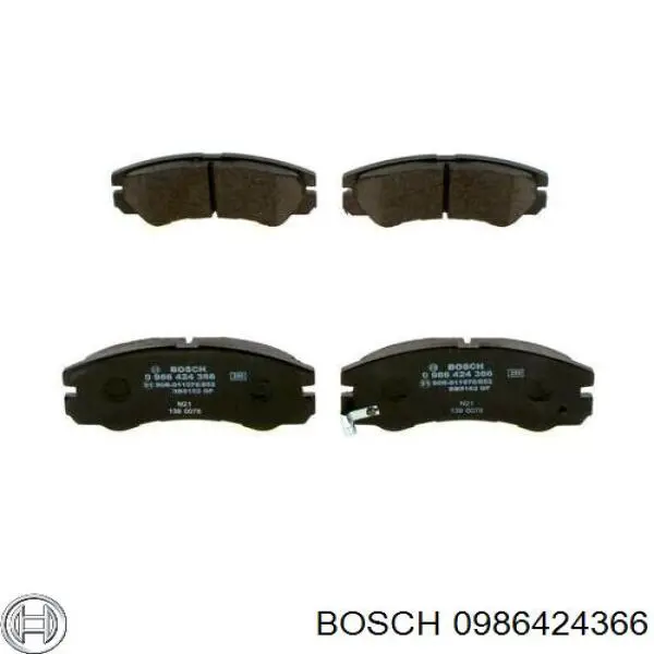 Передние тормозные колодки 0986424366 Bosch