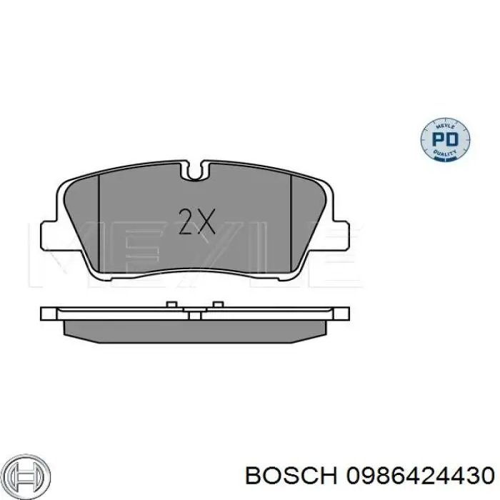 0986424430 Bosch sapatas do freio traseiras de disco