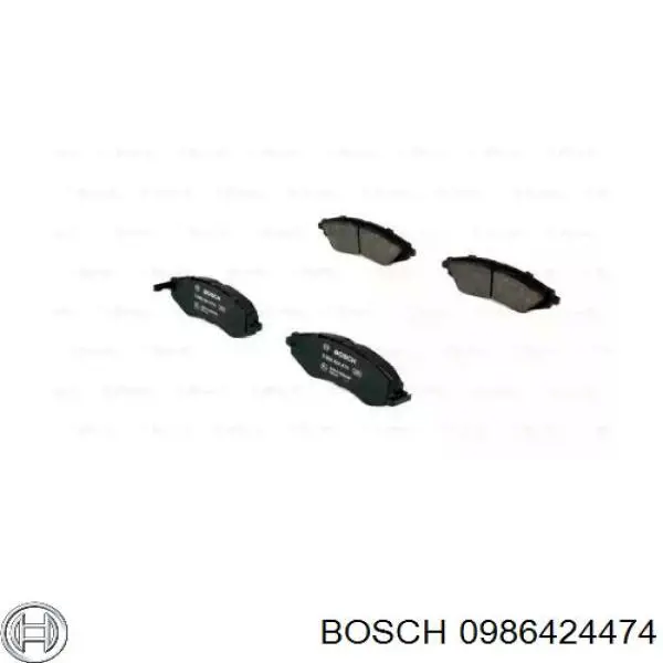 Колодки гальмівні передні, дискові 0986424474 Bosch