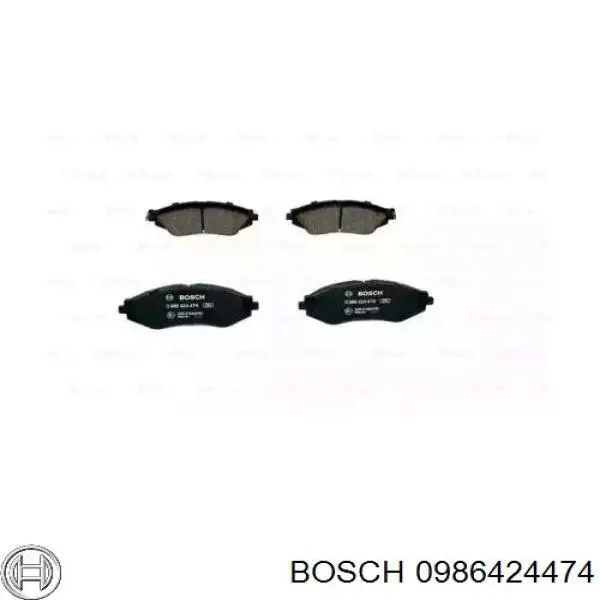 Колодки гальмівні передні, дискові 0986424474 Bosch