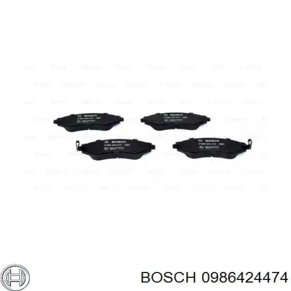 Колодки гальмівні передні, дискові 0986424474 Bosch