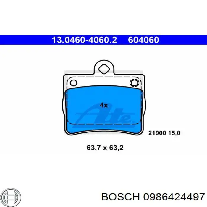 Колодки дисковые  Bosch 0986424497 цена, от 16.84 USD