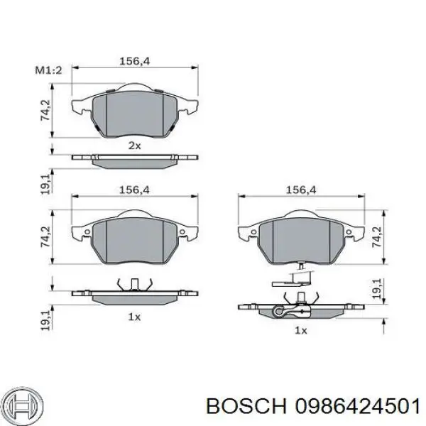 0986424501 Bosch Колодки передние
