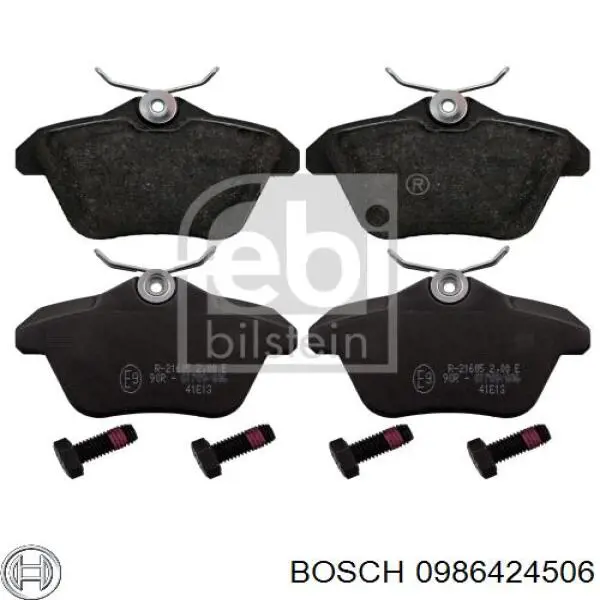 0986424506 Bosch колодки тормозные задние дисковые