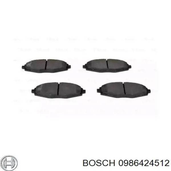 Колодки гальмівні передні, дискові 0986424512 Bosch