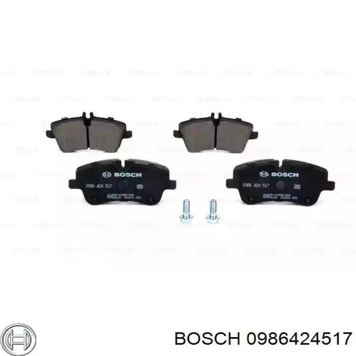 0986424517 Bosch колодки тормозные передние дисковые