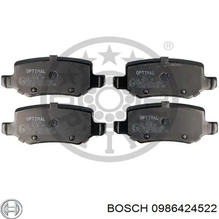 Колодки дисковые  Bosch 0986424522 цена, от 15.36 USD