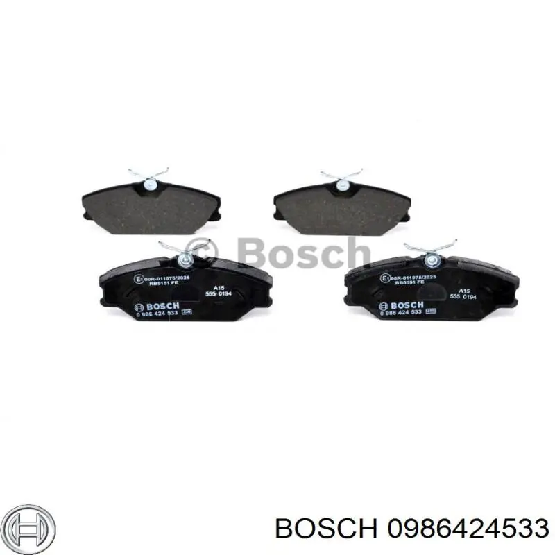 0986424533 Bosch колодки тормозные передние дисковые