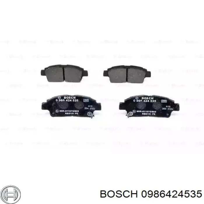 Передние тормозные колодки 0986424535 Bosch