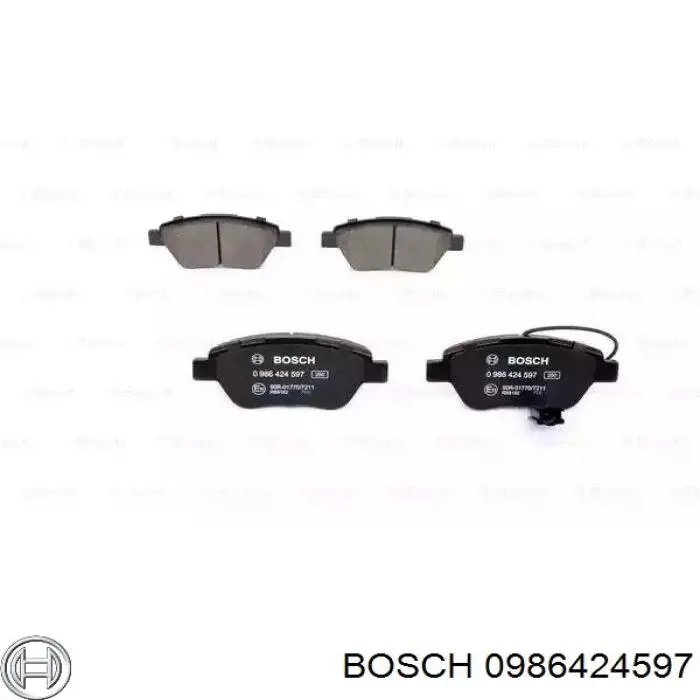 Колодки гальмівні передні, дискові 0986424597 Bosch