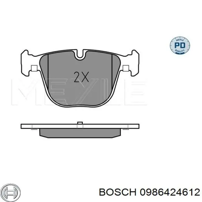 Купить 0986424612 Bosch Колодки тормозные задние, дисковые