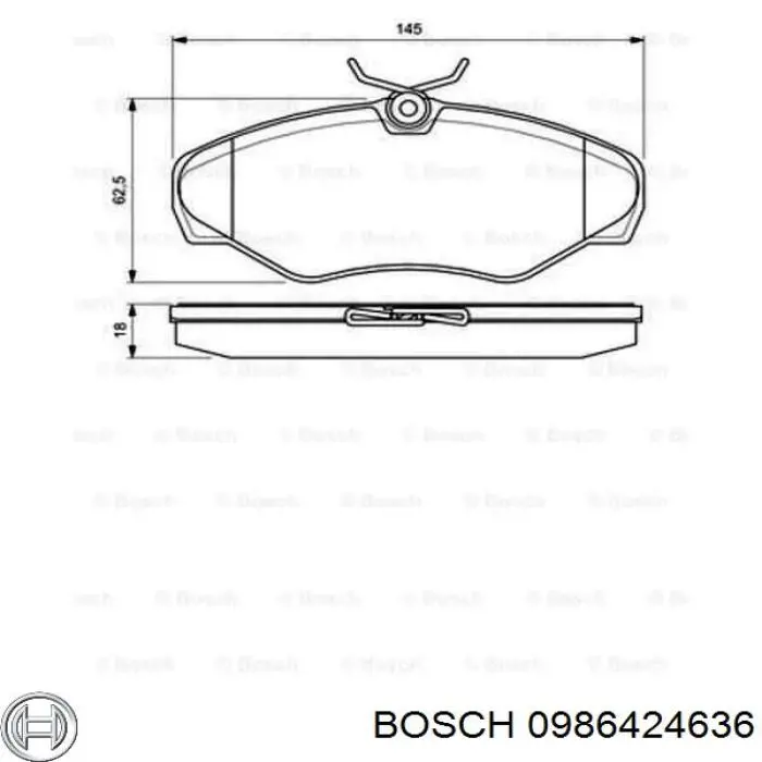 Тормозные колодки Bosch 0986424636