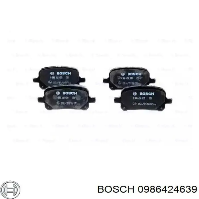 0986424639 Bosch колодки тормозные передние дисковые