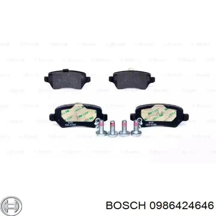 0986424646 Bosch колодки тормозные задние дисковые