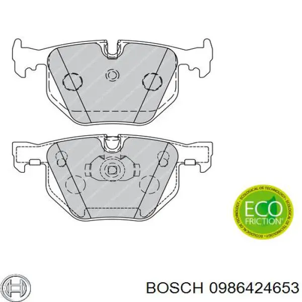 Pastillas de freno traseras 0986424653 Bosch