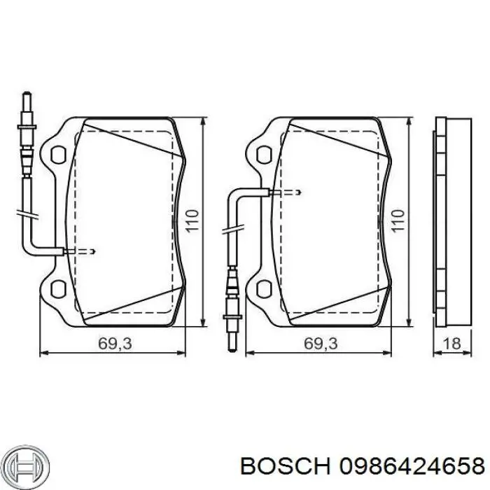 0986424658 Bosch передние тормозные колодки