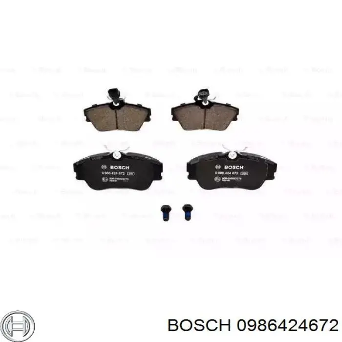 0986424672 Bosch колодки тормозные передние дисковые