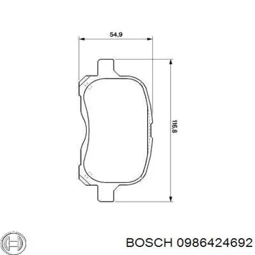 0986424692 Bosch колодки тормозные передние дисковые