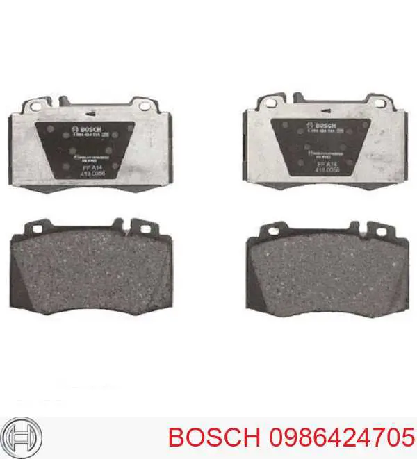 0 986 424 705 Bosch колодки тормозные передние дисковые