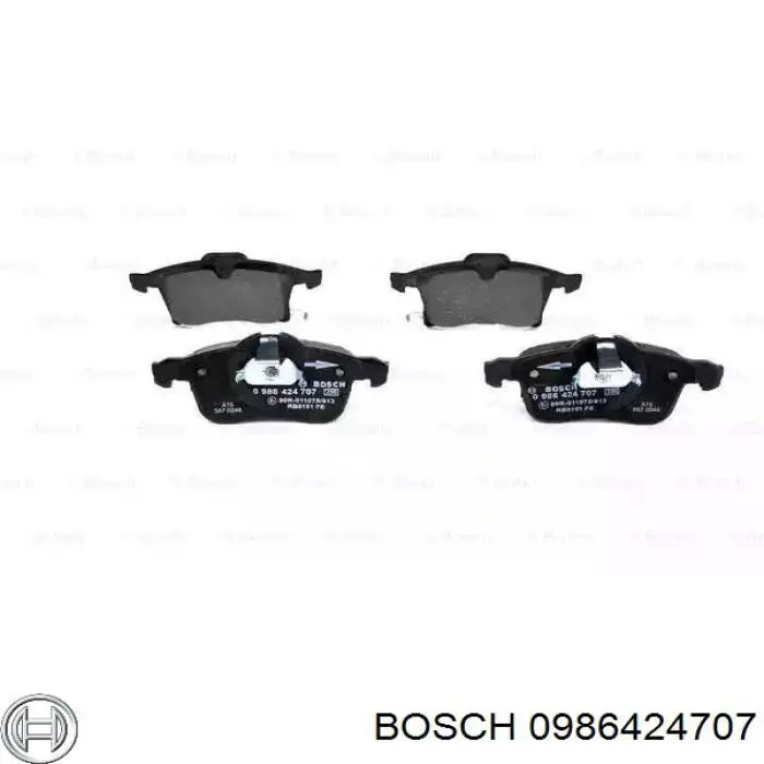 Колодки тормозные передние дисковые Bosch 0986424707
