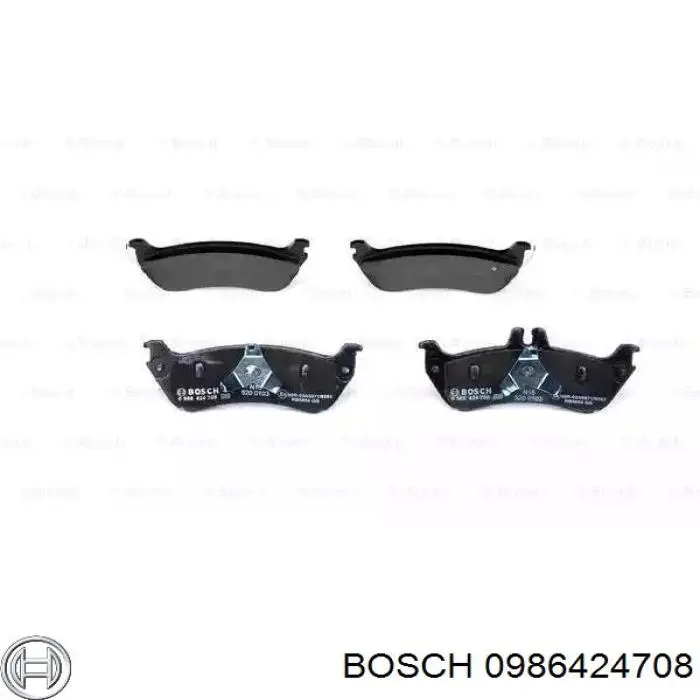 Колодки тормозные задние дисковые Bosch 0986424708