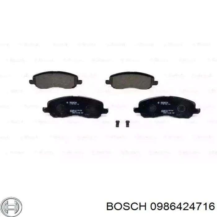 Колодки гальмівні передні, дискові 0986424716 Bosch