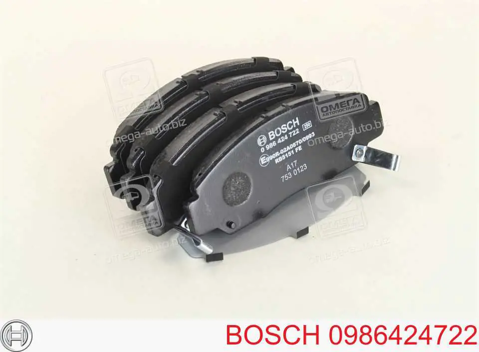 0986424722 Bosch колодки тормозные передние дисковые
