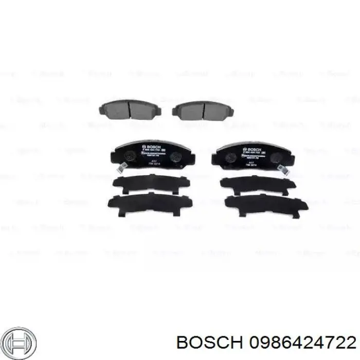 Колодки гальмівні передні, дискові 0986424722 Bosch