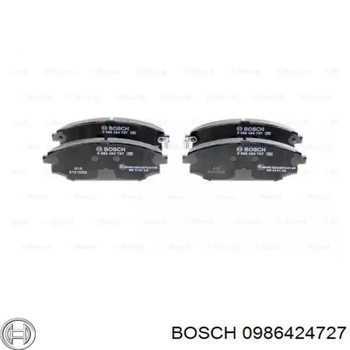 0 986 424 727 Bosch колодки тормозные передние дисковые