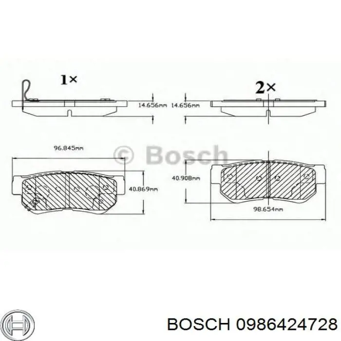Колодки дисковые  Bosch 0986424728 цена, от 13.67 USD