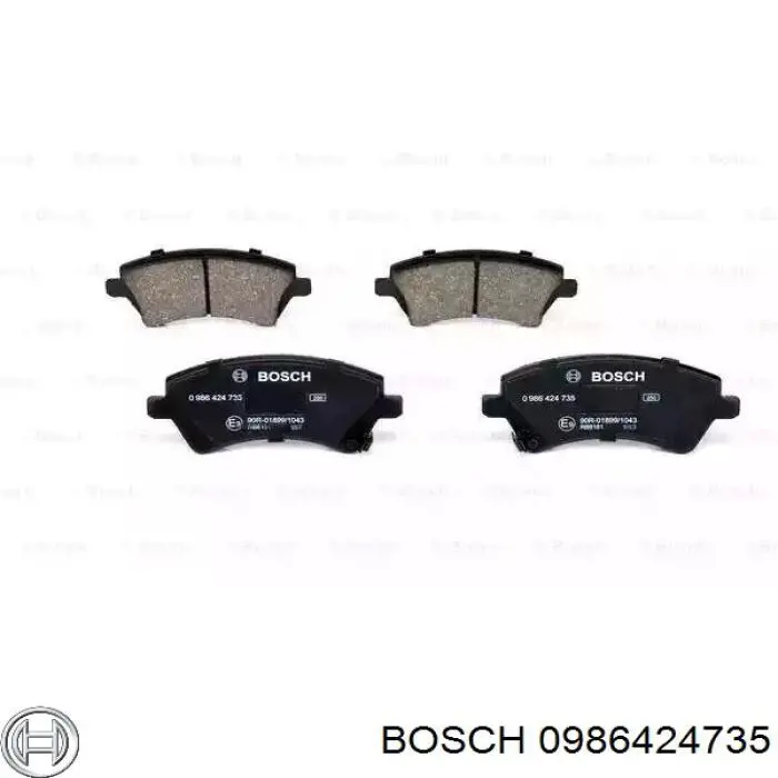 0 986 424 735 Bosch колодки тормозные передние дисковые