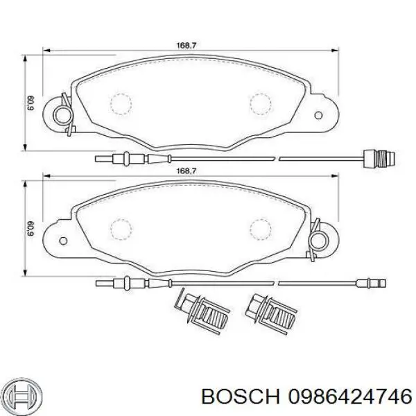 0986424746 Bosch колодки тормозные передние дисковые