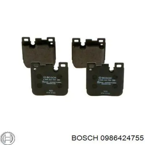 Задние тормозные колодки 0986424755 Bosch