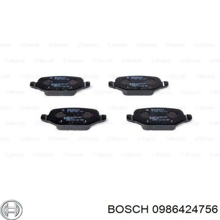 Колодки гальмові задні, дискові 0986424756 Bosch