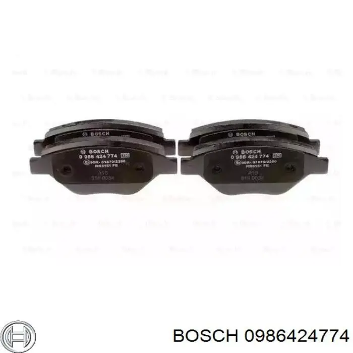 0 986 424 774 Bosch колодки тормозные передние дисковые