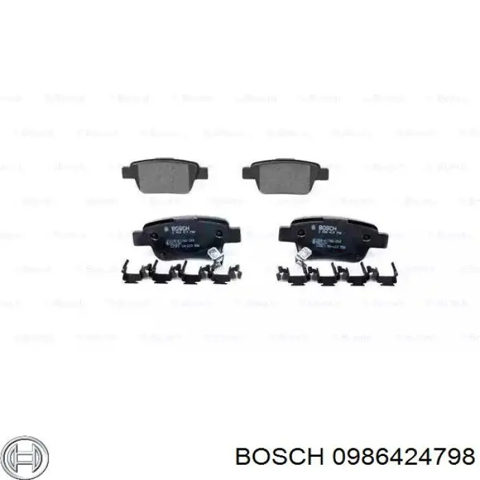0986424798 Bosch колодки тормозные задние дисковые