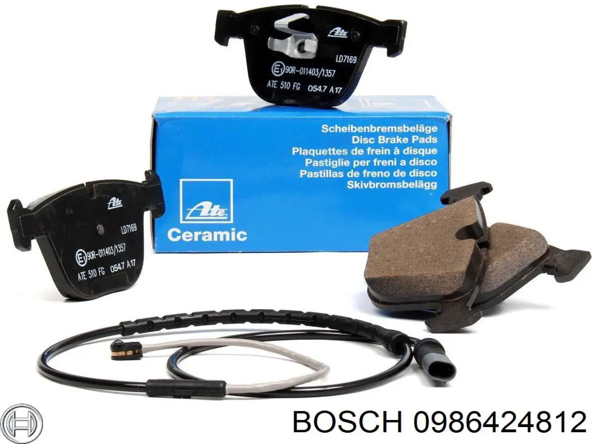 Купить 0986424812 Bosch Колодки тормозные задние, дисковые