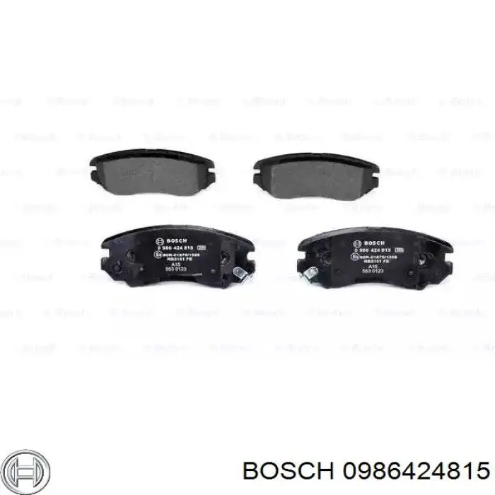 0986424815 Bosch колодки тормозные передние дисковые