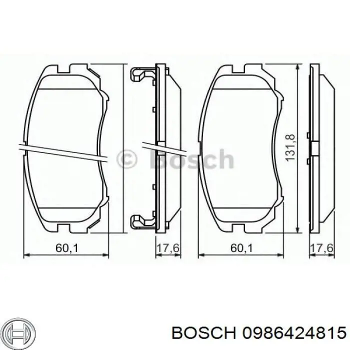 Колодки гальмівні передні, дискові 0986424815 Bosch