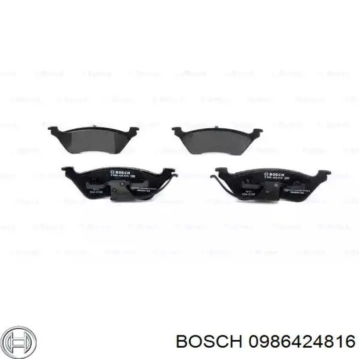 0986424816 Bosch колодки тормозные задние дисковые
