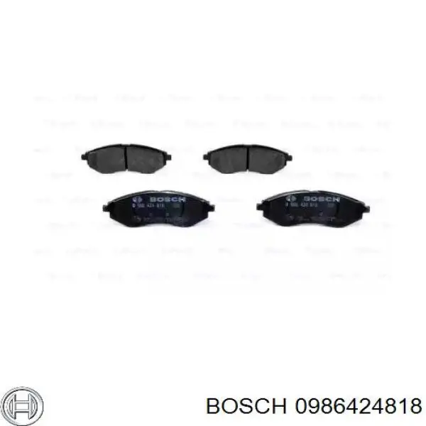 Колодки гальмівні передні, дискові 0986424818 Bosch