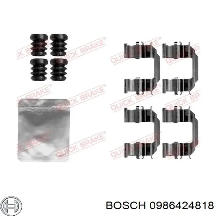 Колодки гальмівні передні, дискові 0986424818 Bosch