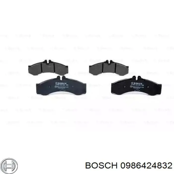 Колодки гальмівні передні, дискові 0986424832 Bosch